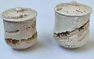 Amazon.co.jp: 楽山湯呑 水月 二六焼 佐々木 天神蟹蓋付湯呑