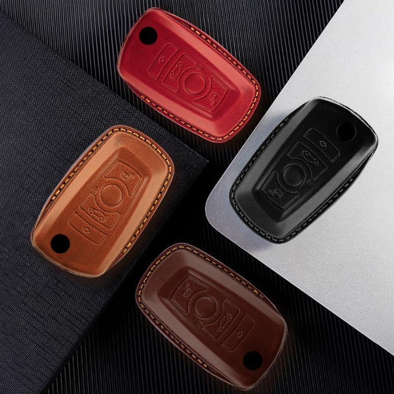 Miniatura 6 de T&T GADGETS Funda protectora de cuero para llaves de automóvil, protección completa, compatible con BMW 2 5 6 7 Series X1 X2 X3 X5 X6 GT