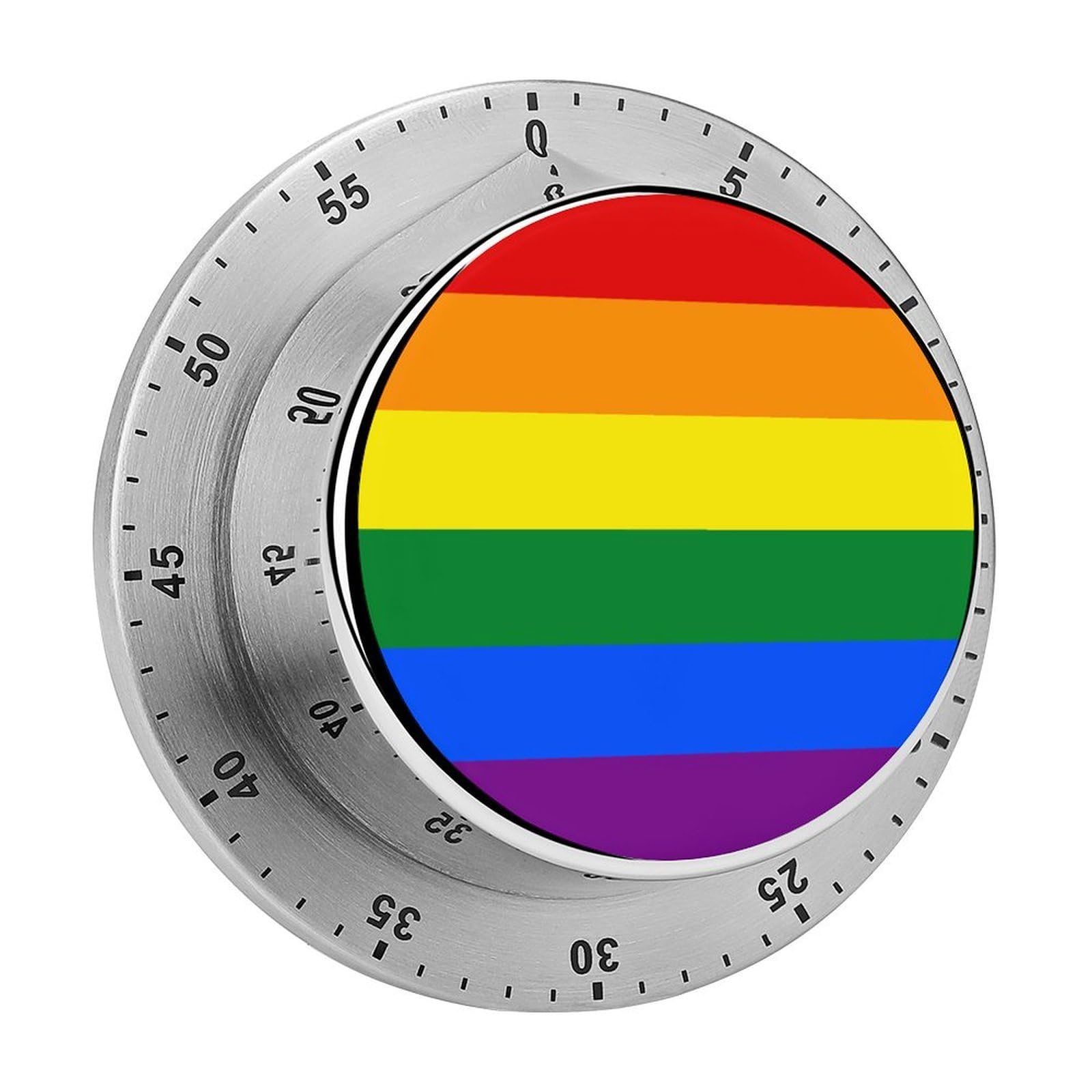 Rainbow LGBT Pride Flag Stripes Circular Rotating Timer, Suitable for Kitchen and Bedroom