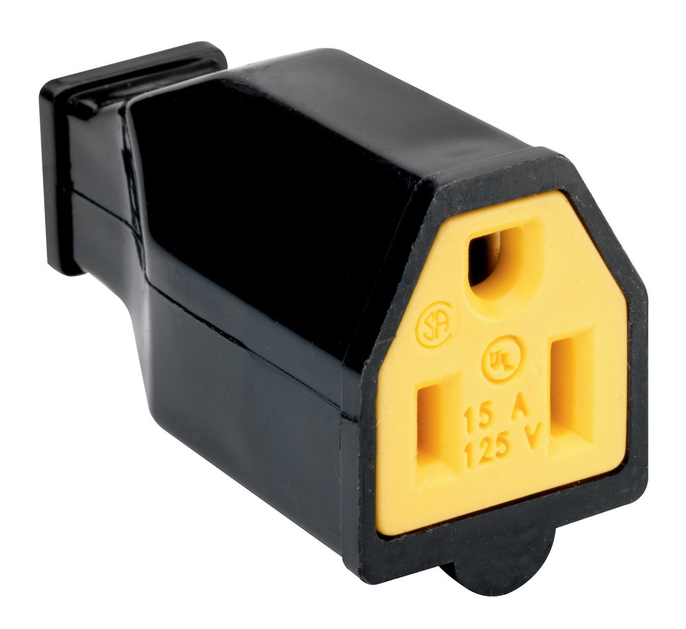 Legrand Pass & Seymour SA993BKCC10 15-Amp 125-volt Straight Blade Connector Two Pole Three Wire, Black (1 Count)