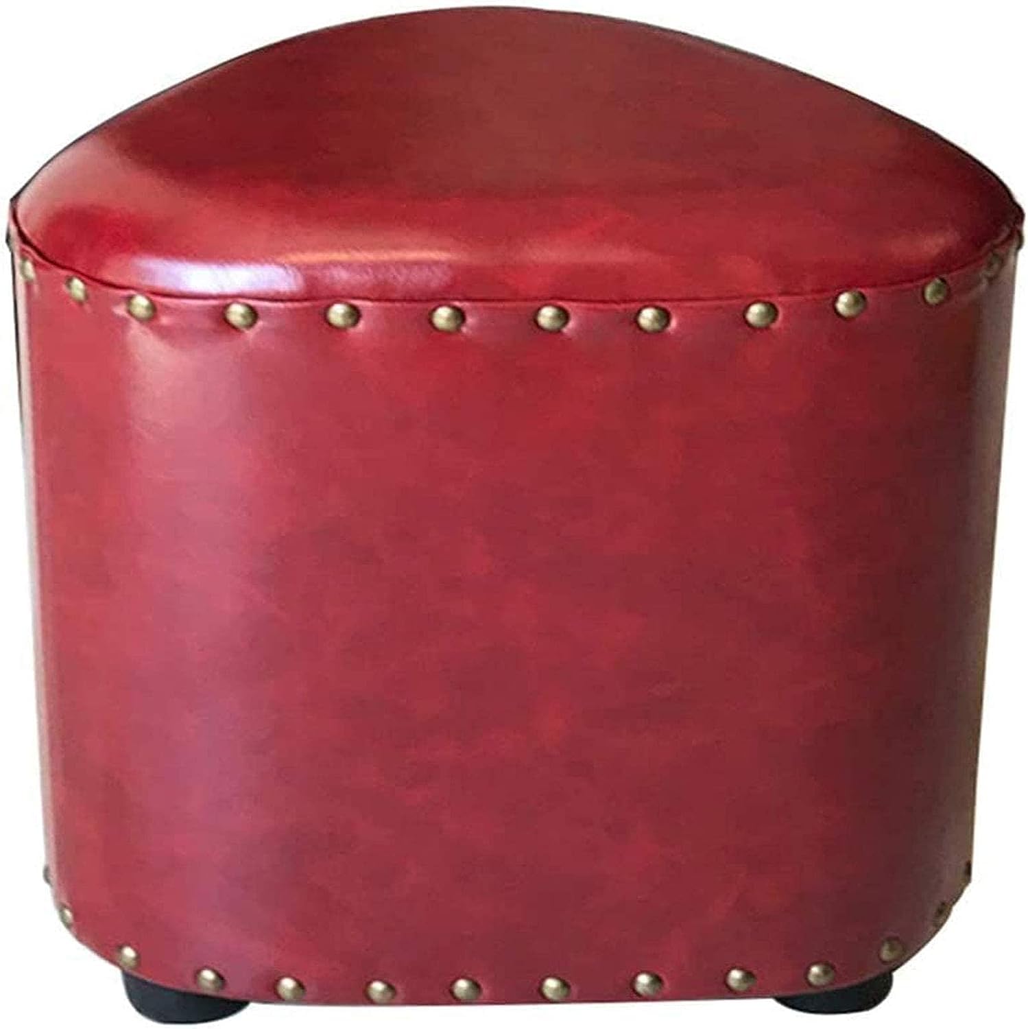 Poufs tabourets repose-pieds cuir rouge pour petit salon