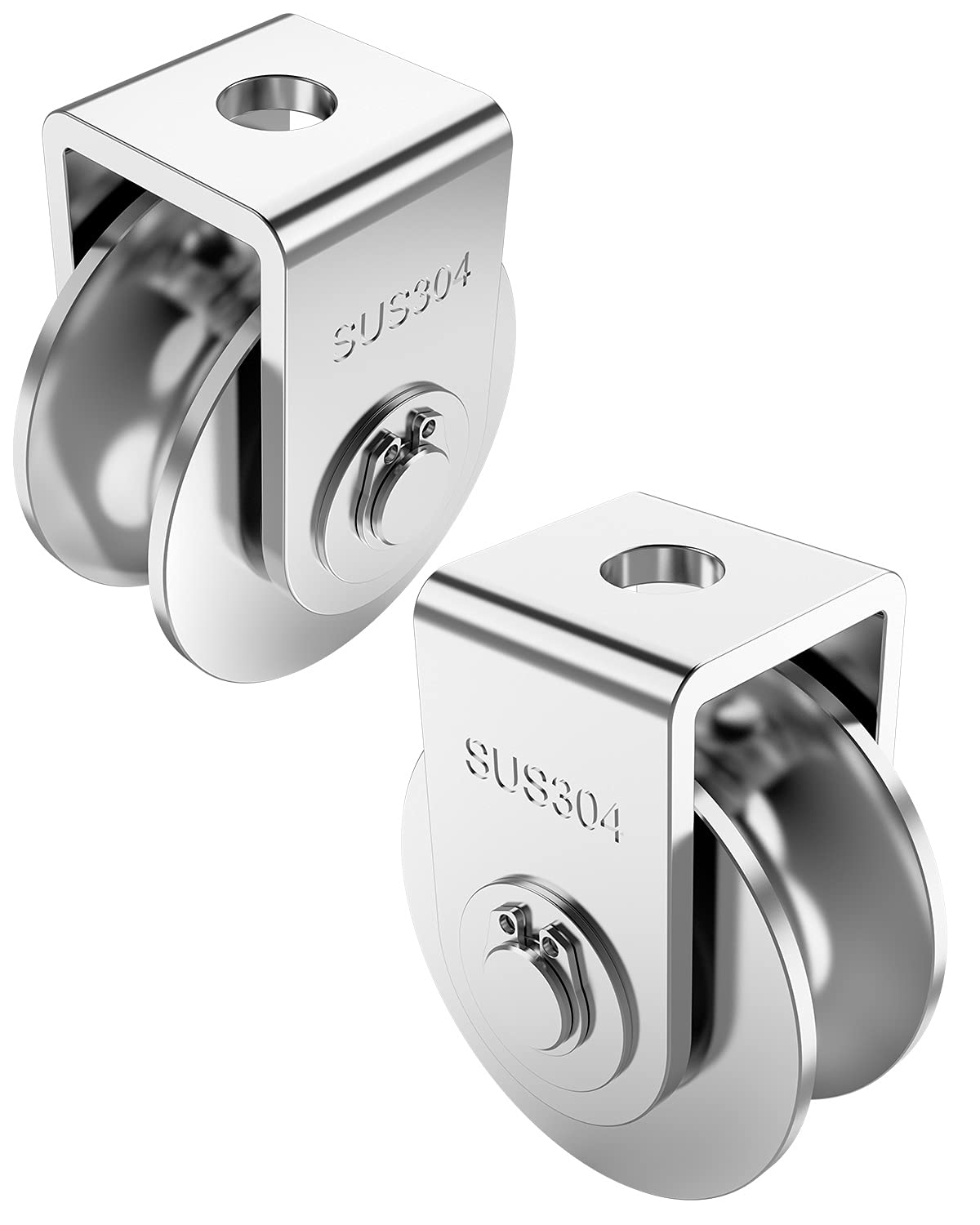 Buy U Groove Wheel Pulley 304 Stainless Steel Heavy Duty Track Wheel 2Inch Rigid Caster Sliding