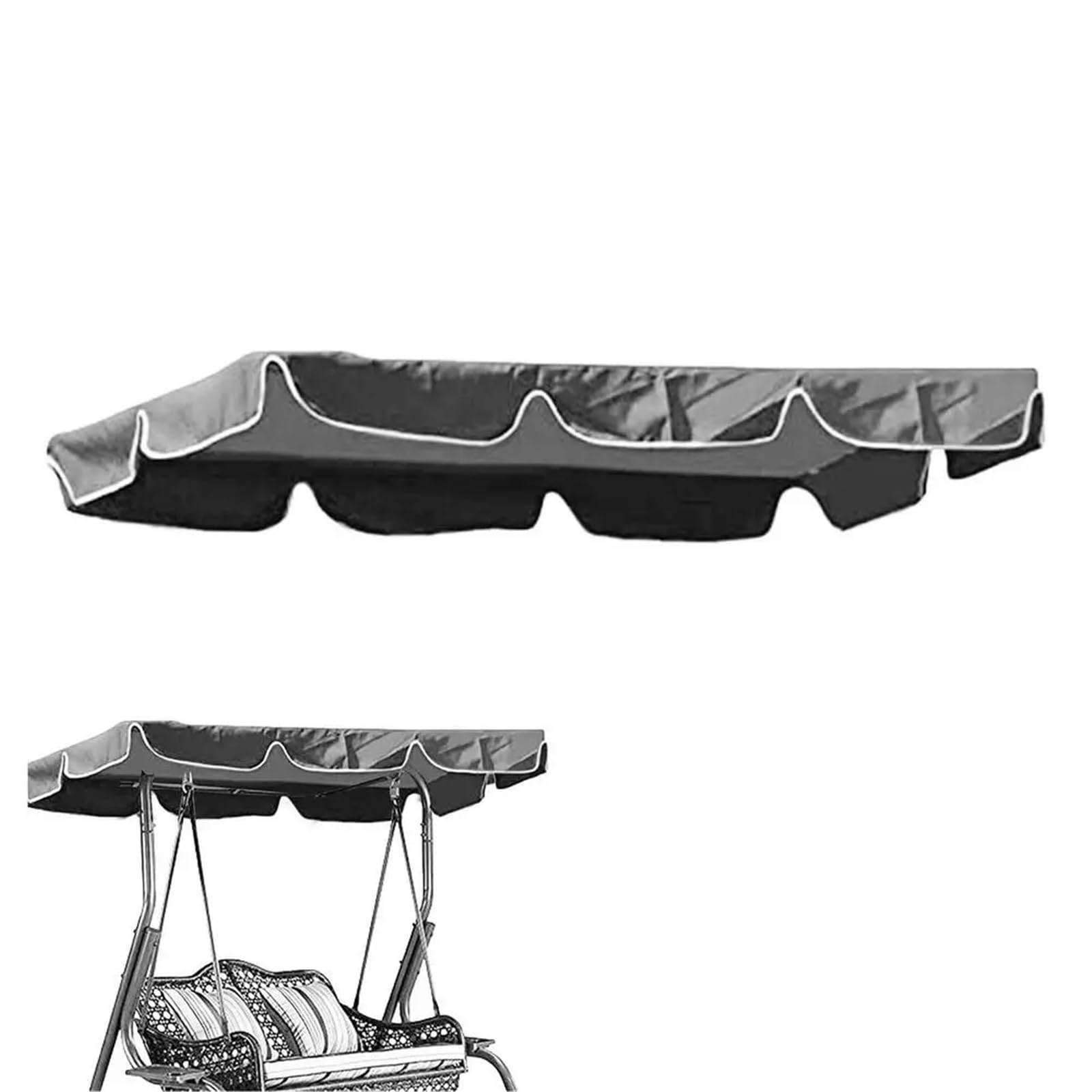 Swing Chair Canopy Replacement Swings Garden Courtyard Outdoor Swing Chair Hammock Canopy Summer Waterproof Roof Replacement Awning(66x45 in)