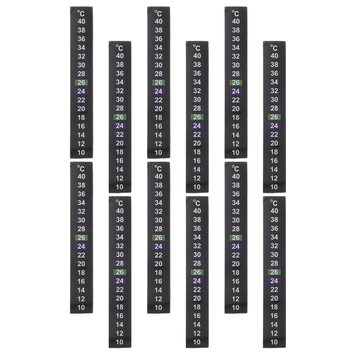 YARNOW 12piezas Termómetro Adhesivo Para Pecera Rango De Pegatinas Digitales De Temperatura Para Acuarios Indicador De Color Cambiante Fácil De Usar Para Monitoreo De Temperatura