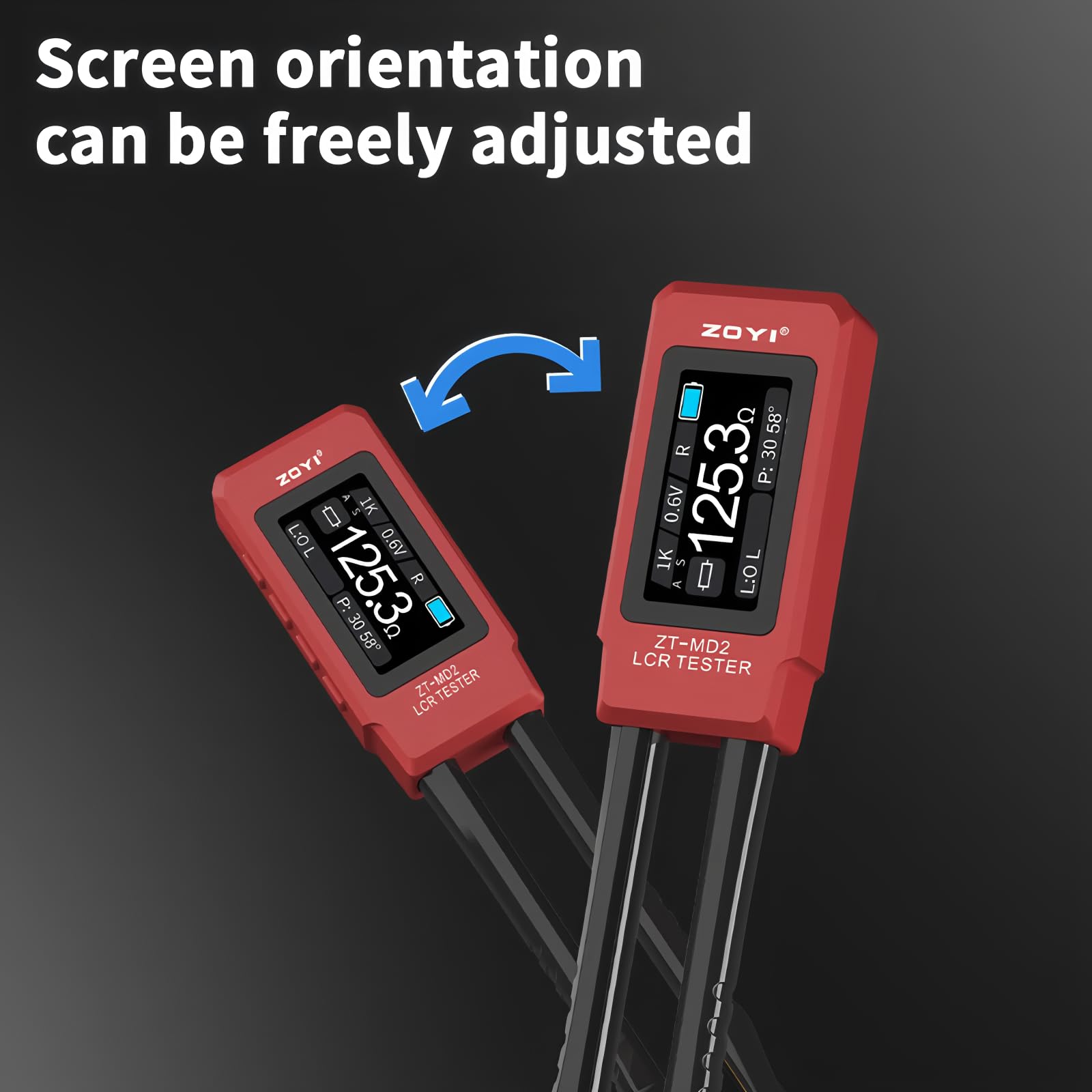 Mini pince à épiler intelligente LCR SMD ESR Testeur Résistance Capacitance Inductance Continuité Diode Test Outils de mesure (ZT-MD2 + carte d'étalonnage)