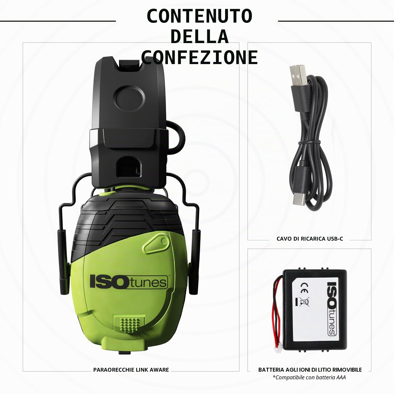 ISOtunes LINK Aware Cuffie Antirumore Bluetooth EN352 Lavoro | Cuffie antirumore con tecnologia Aware: senti l'ambiente restando protetto. EN352, Bluetooth, 23 ore