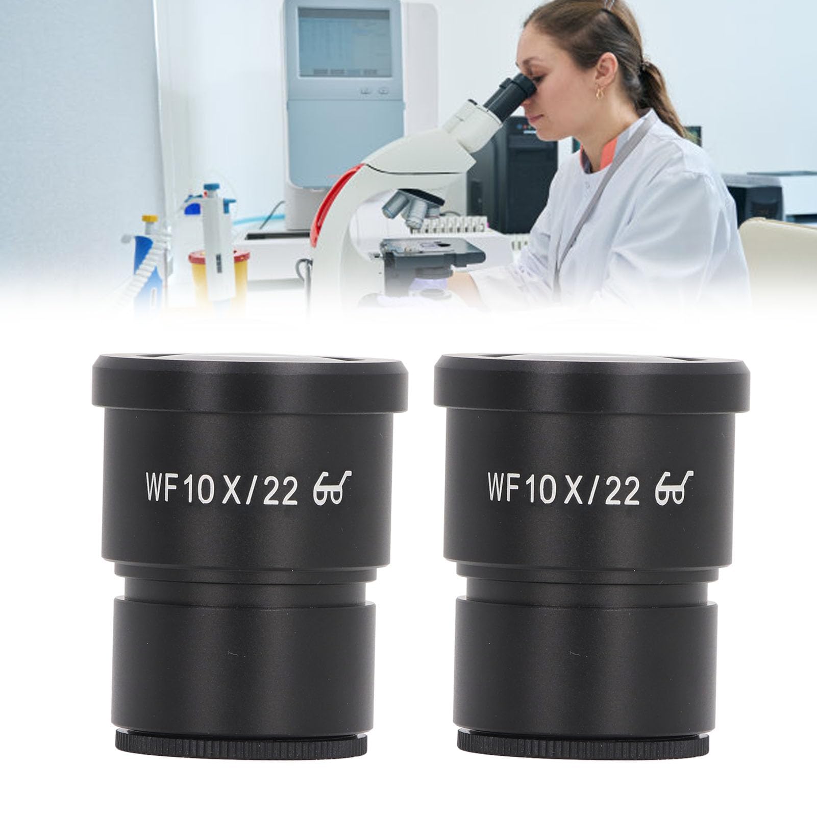 2 Stücke 10X Okular biologisches Mikroskopokular aus Aluminiumlegierung 30mm Montagegröße für Mikroskope Objektivadapter