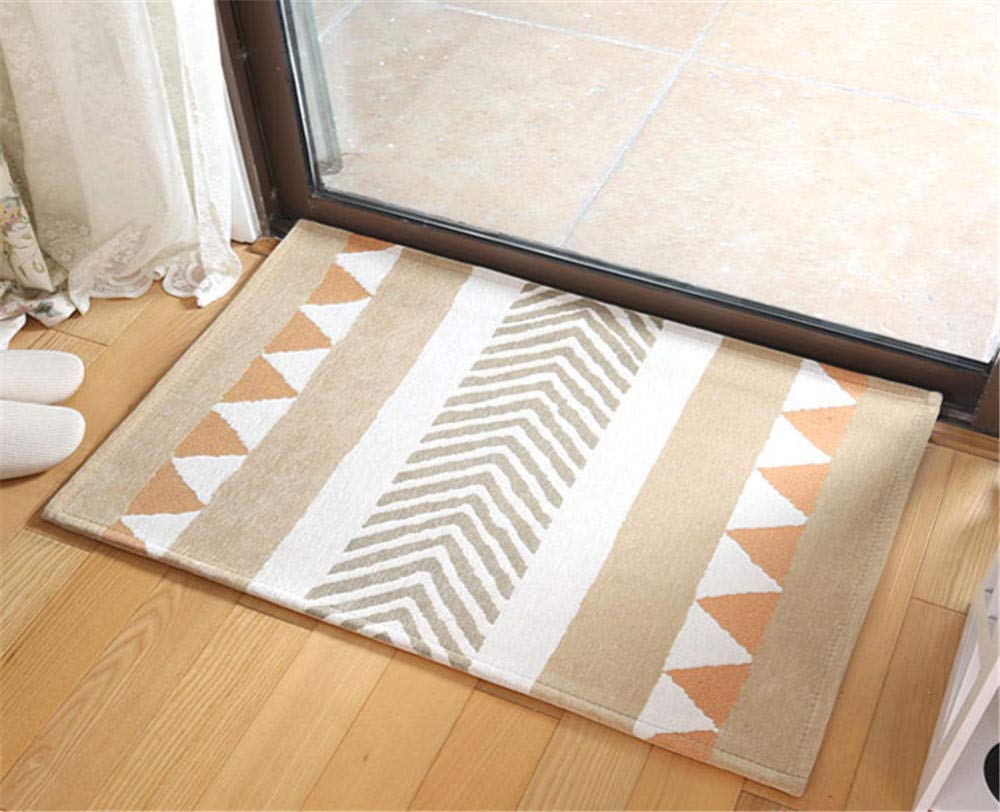 Tapis de chambre 60x120 cm antidérapant à motif triangle orange