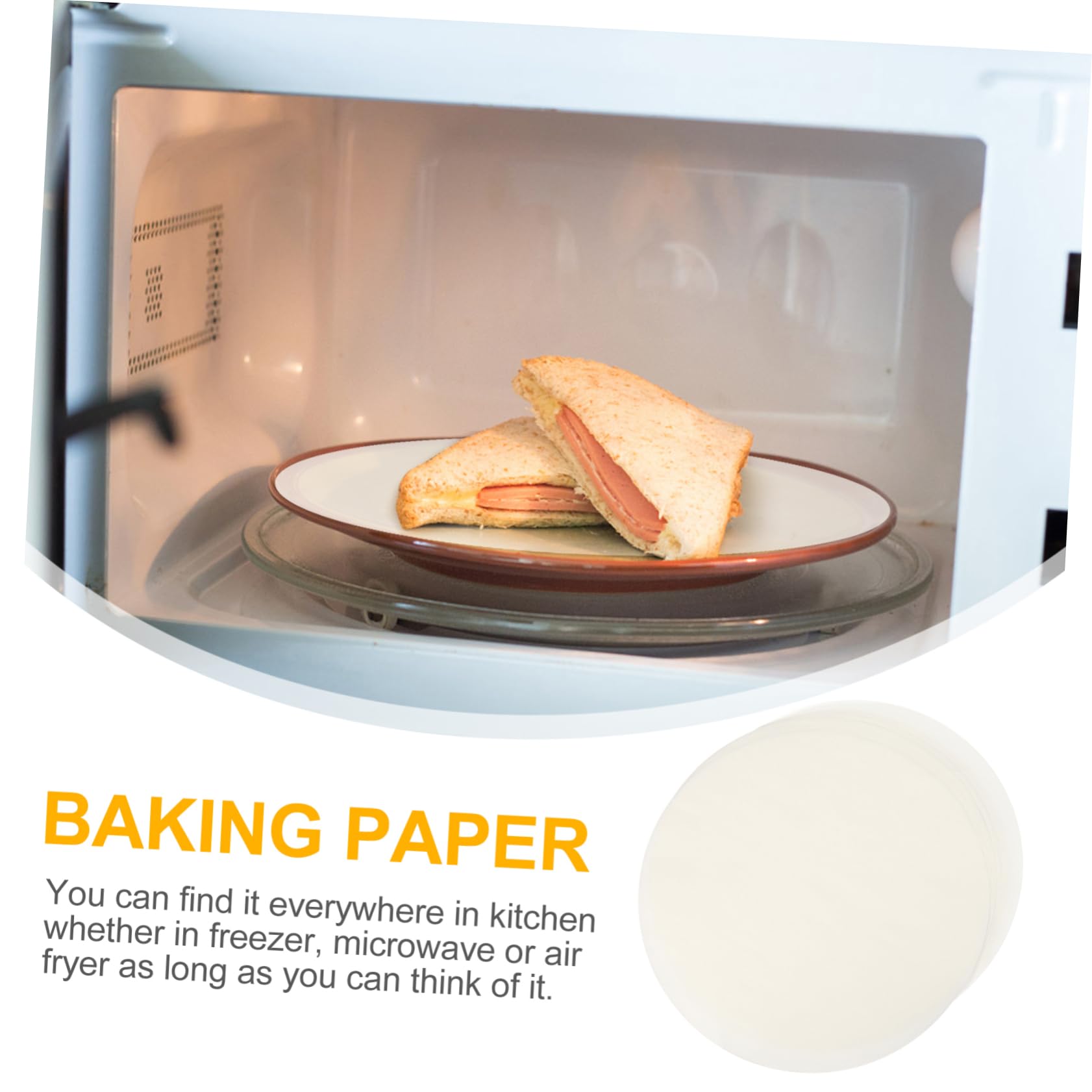 DECHOUS Papel Pergamino Antiadherente 23 Cm Redondo, Papel Para Hornear Pasteles y Bandejas, Resistente Al Aceite y Agua, Ecológico, Para Uso Horno y Microondas, Paquete De 500 Hojas