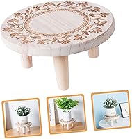 Vista 3 de Pequeño soporte de madera para plantas suculentas de interior, pedestal de madera, taburete de madera pequeño, soporte para macetas, soporte