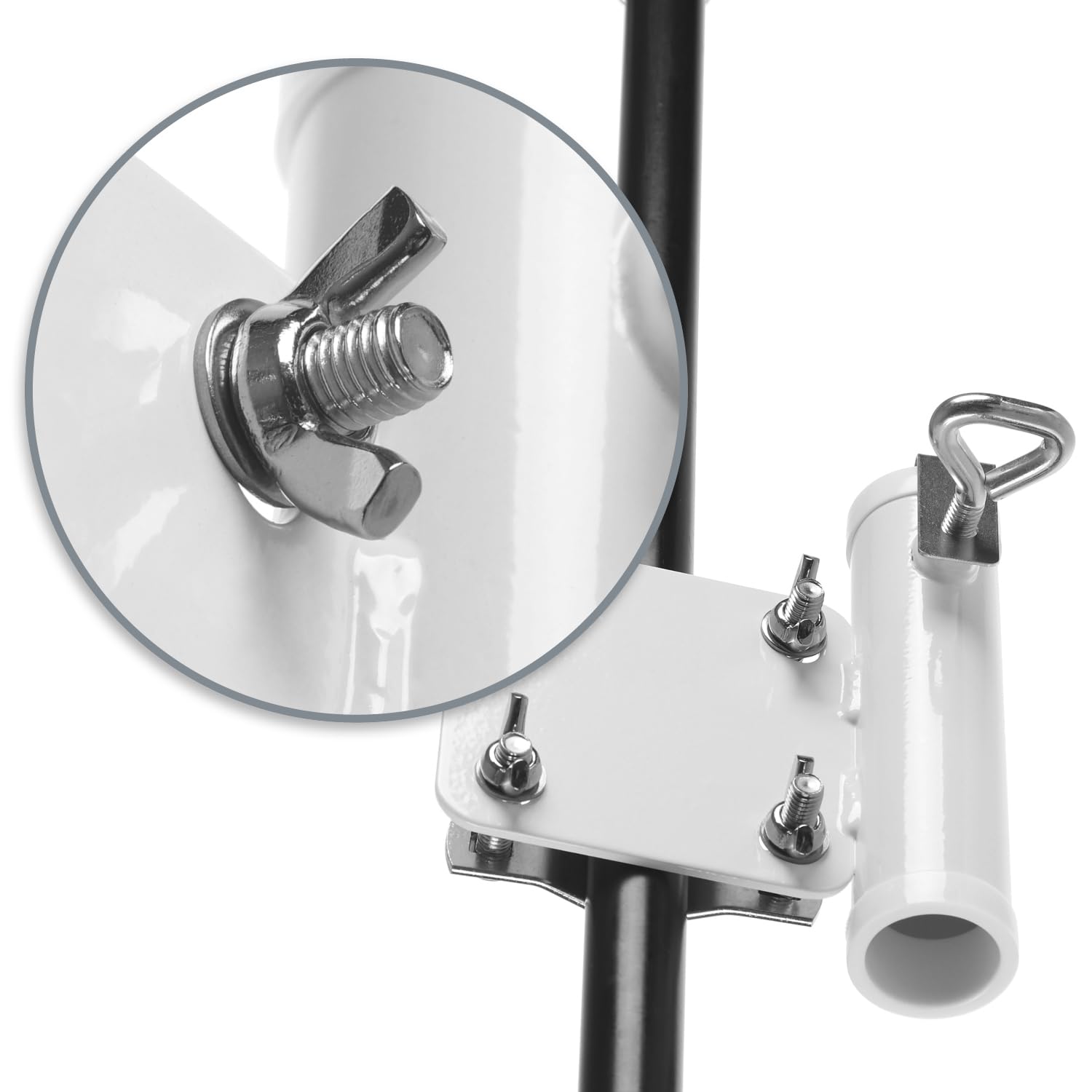 COM-FOUR® Uchwyt na parasol do balustrad balkonowych, Uchwyt na parasol | grubosc panelu do 30 mm