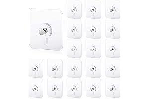 Drill Free Adhesive Hooks, Wall Hooks No Drill 20 Pcs for Heavy Duty Hanging
