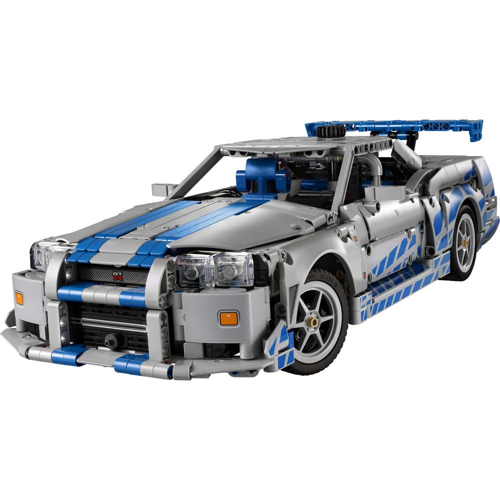 LEGO Technic Samochód Nissan Skyline GT-R (R34) Za szybcy za wściekli 42210 | Model samochodu, klocki konstrukcyjne Technic dla dorosłych, prezent dla fana motoryzacji, 1410 elementów