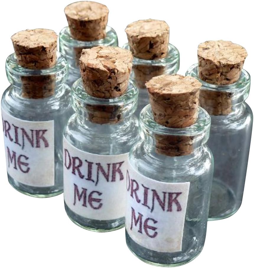 6-10pcs Alice in Wonderland Party Supplies, Decoration, Potion Bottle with Cork Costume Accessory, DIY jewelry making charms