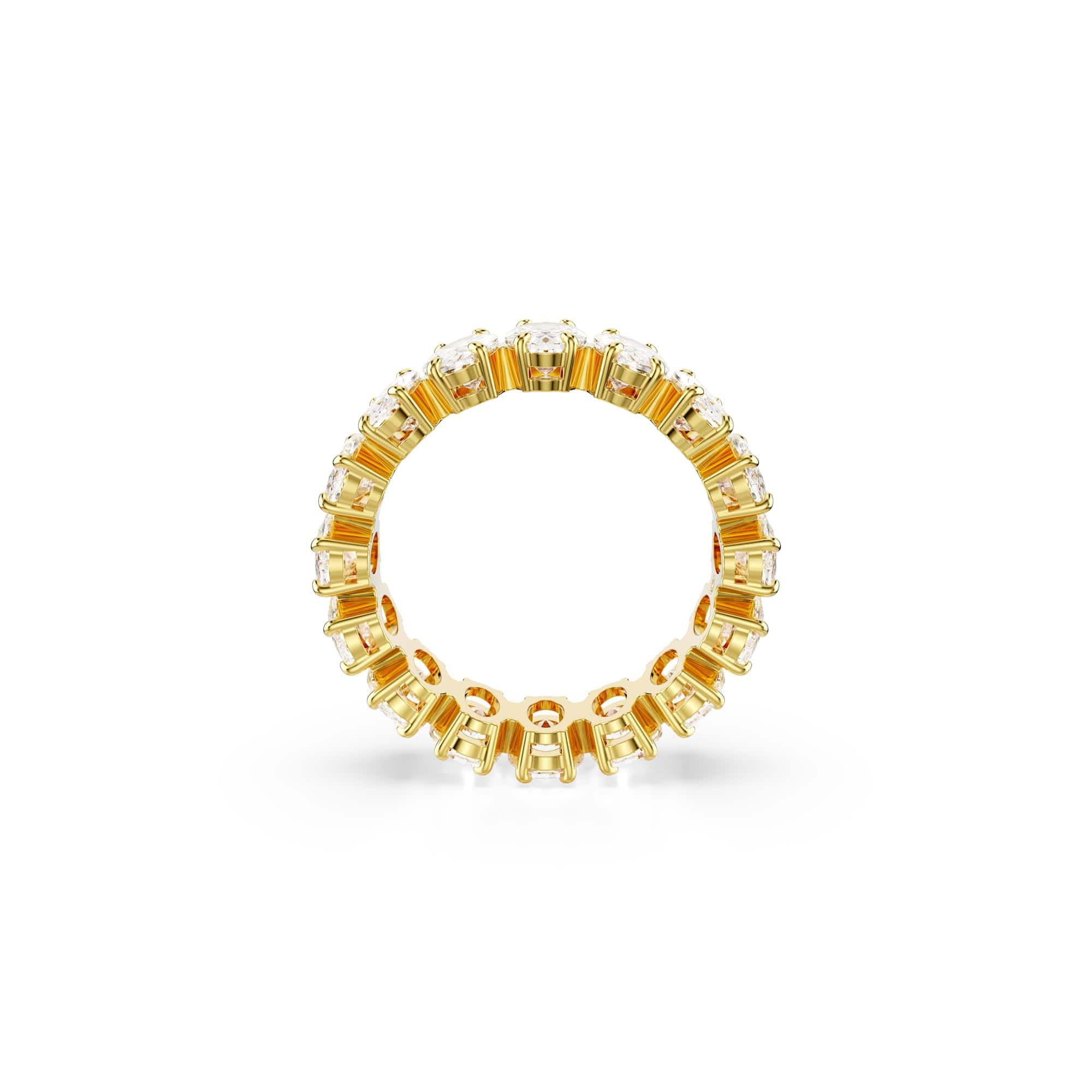 Swarovski Anillo Matrix, Talla ovalada, Blanco, Baño tono oro