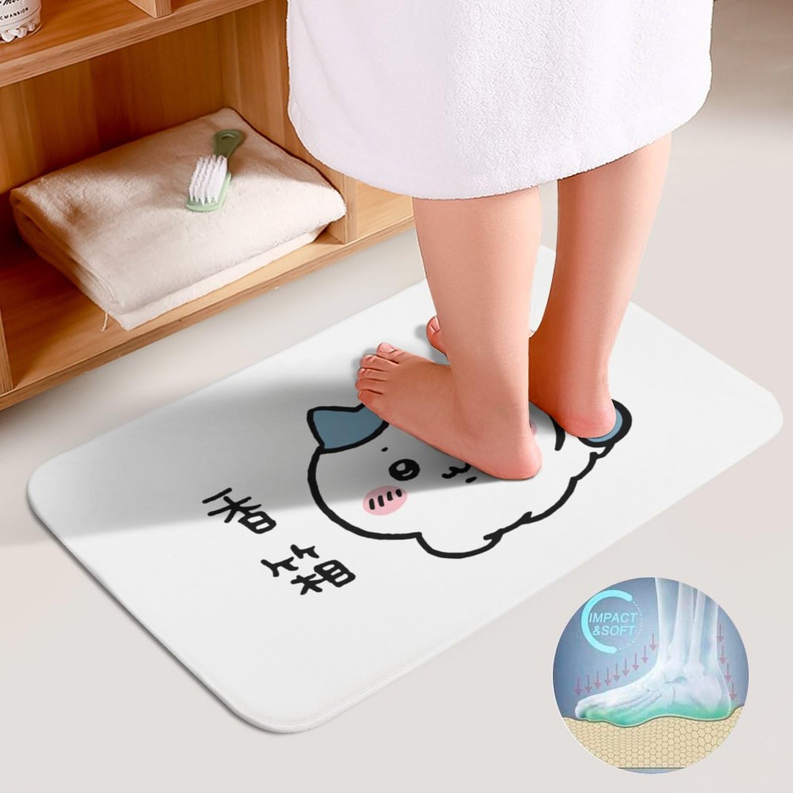 Amazon｜ちいかわ ハチワレ トイレマット 3点セット バスマット O型