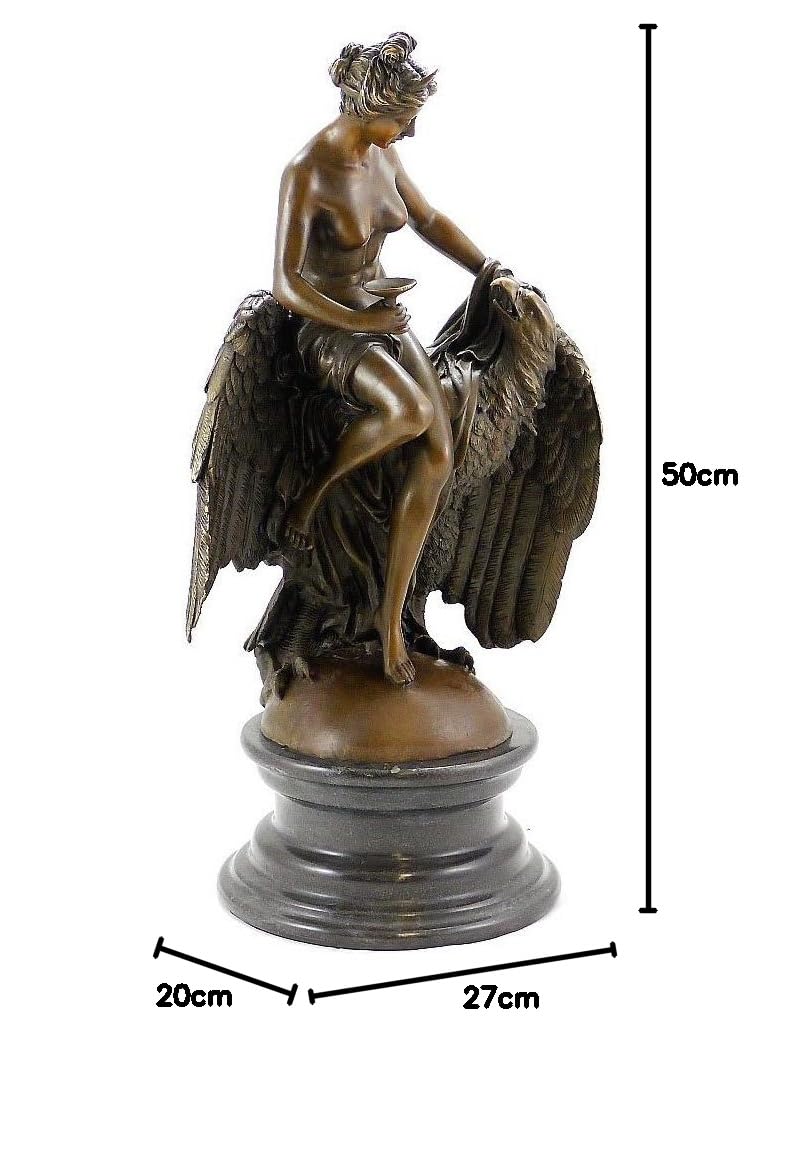 Kunst & Ambiente - Jungfrau mit Adler - L. C. Buhot - signiert - Jugendstil Skulptur - Bronzefigur - Bronze Plastik - Wohndeko - Erotik Akt - Edel