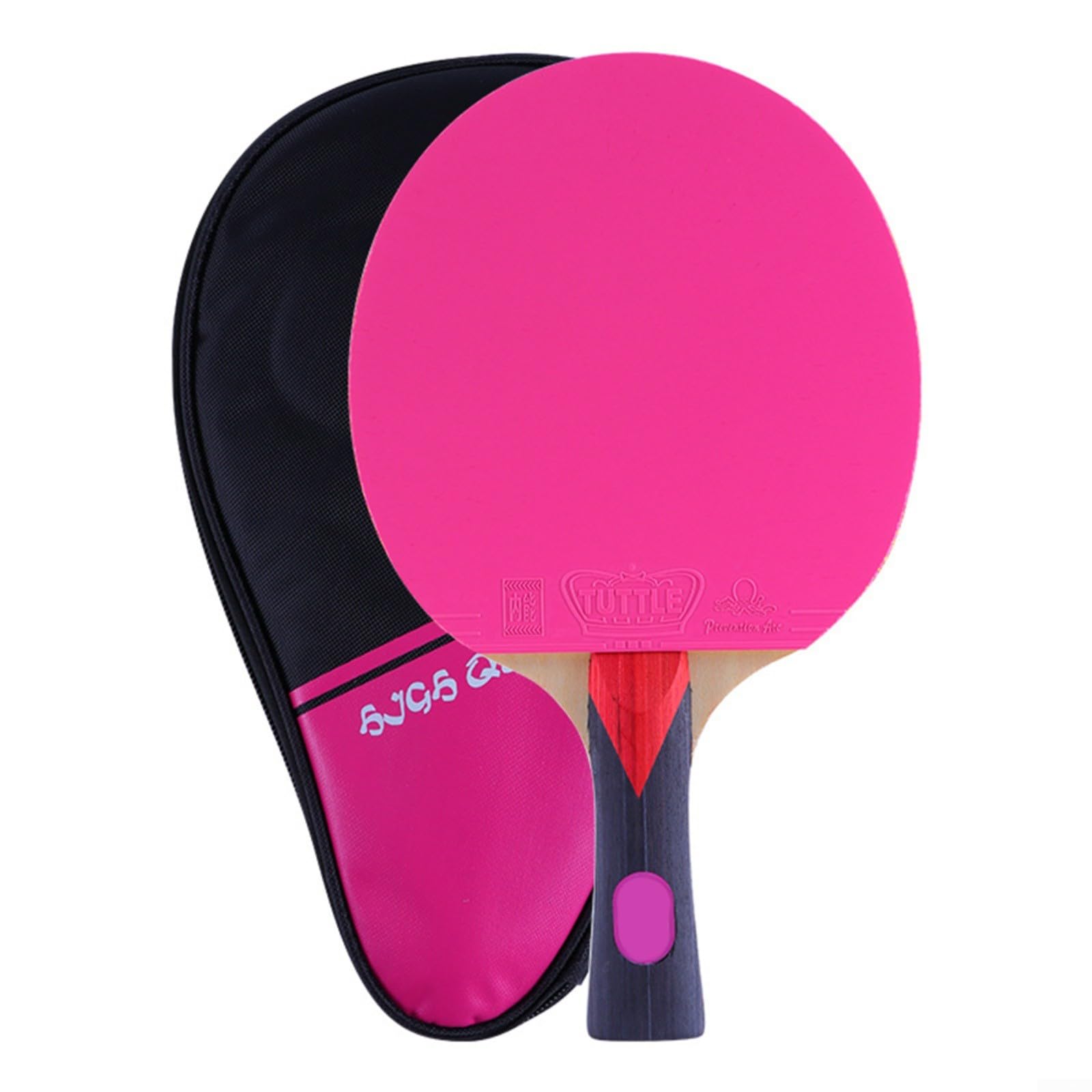 Raquette de tennis de table avec sac de rangement 7 plis en bois, poignée confortable, ultra légère, de qualité professionnelle, fiable et durable