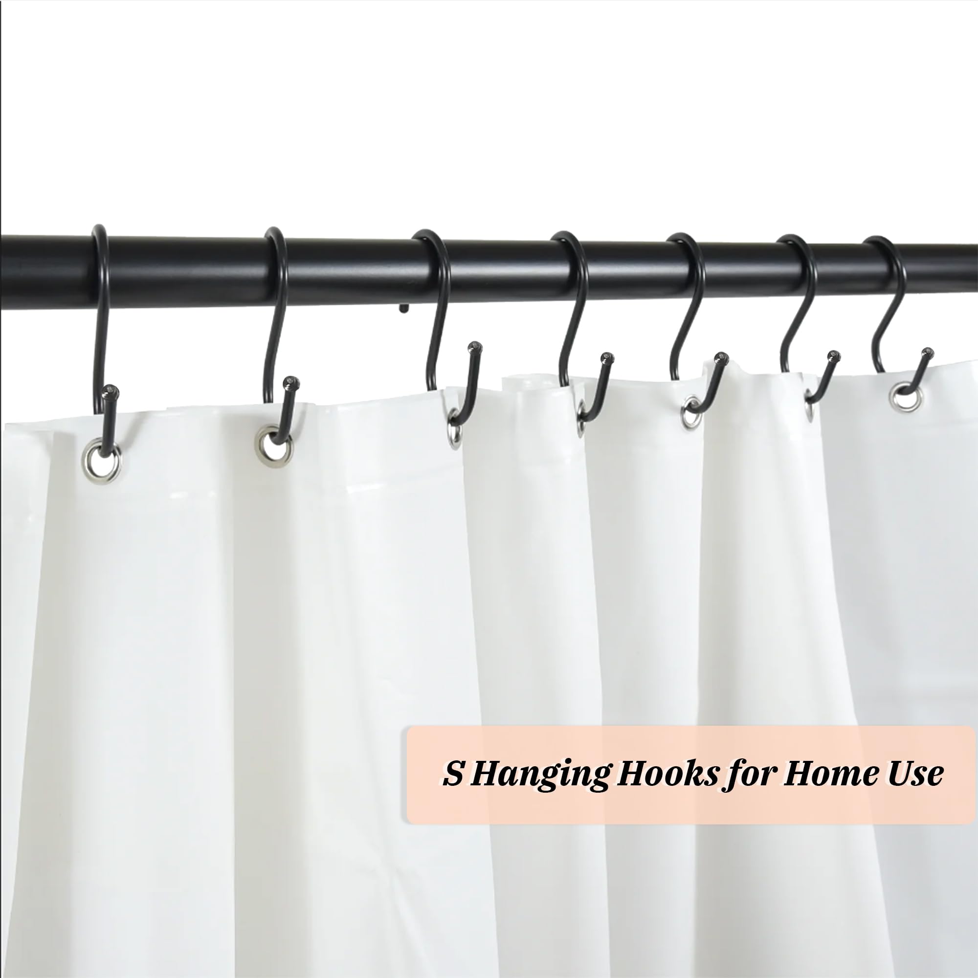 GEMMAHW 12CM Large S Hooks (20-Pack), Black Metal Hanging Hooks for Kitchen Bathroom, Garden, Sturdy Utensils - Image 4