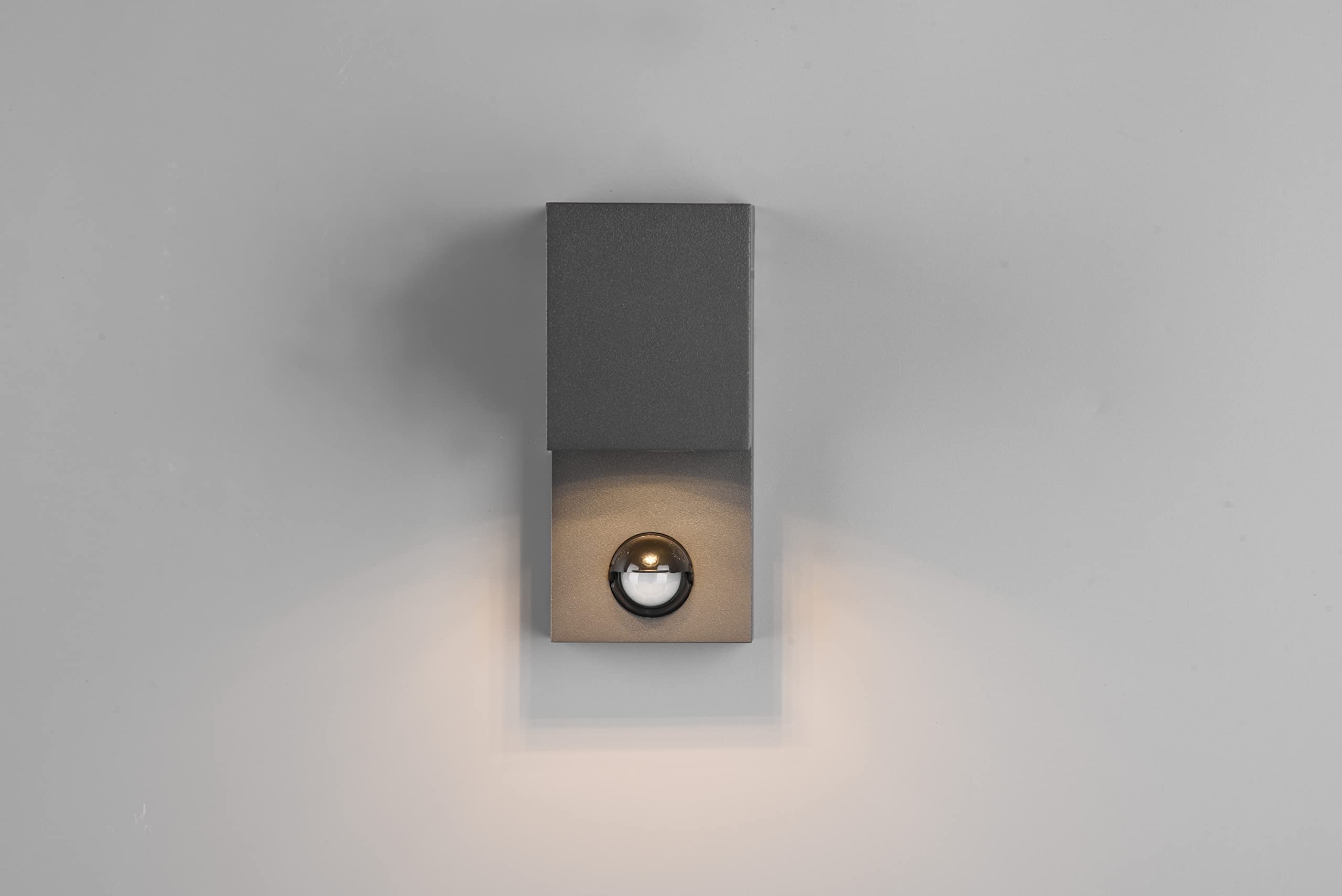 Trio Leuchten Roya 214269142 - Lámpara de pared exterior (aluminio fundido a presión, no incluye 1 bombilla GU10, sensor de movimiento)