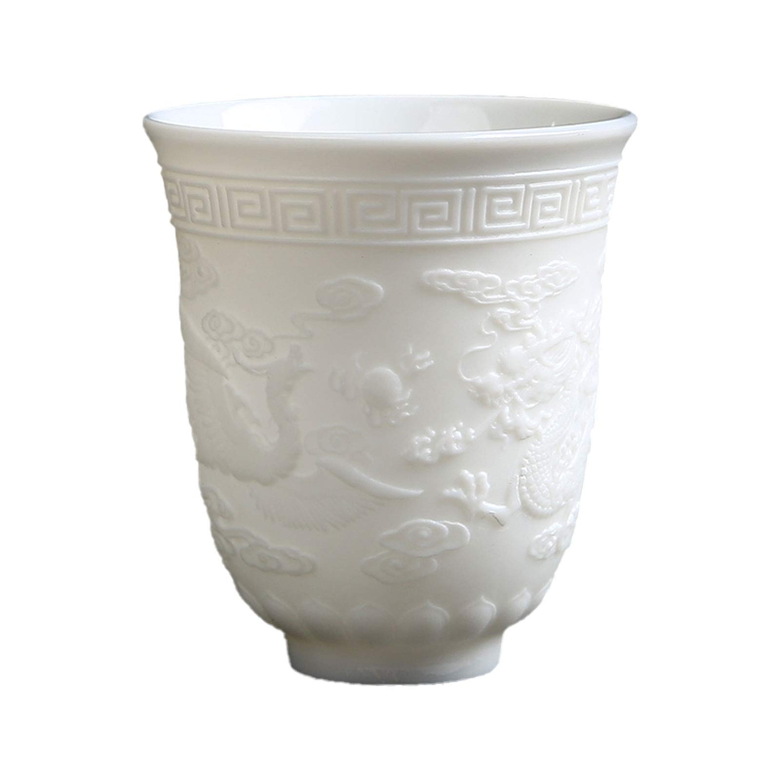 Dragon and Phoenix cup with brocade box,tea cup,relief cup,main tea cup,lettering cup,kung fu tea cup,daily household use White