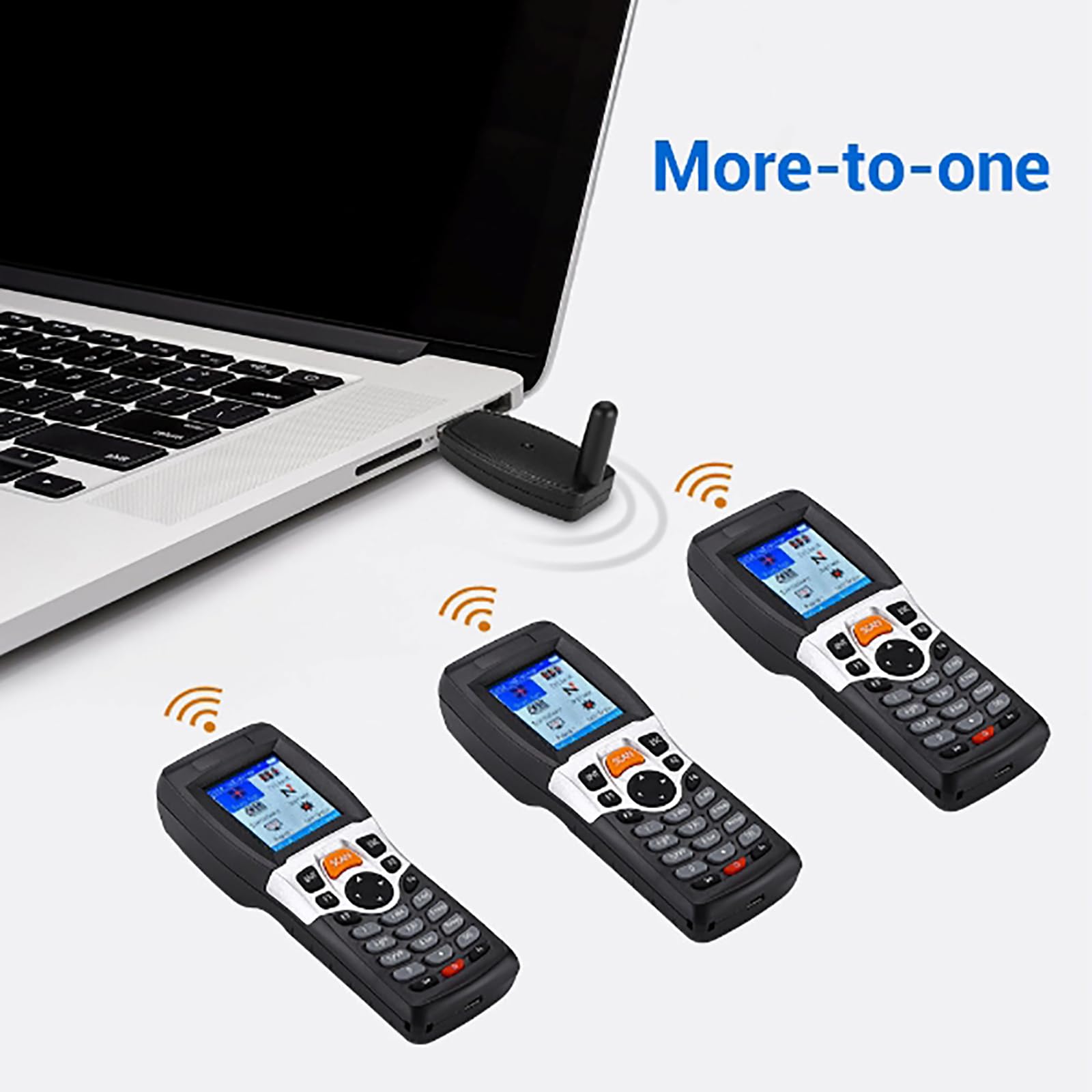 1D Escáner de Código de Barras Inalámbrico 2,4G Escáner de inventario y coleccionista, Lector de código de Barras para escanear colección e inventario con Pantalla LCD de 2,2 Pulgadas