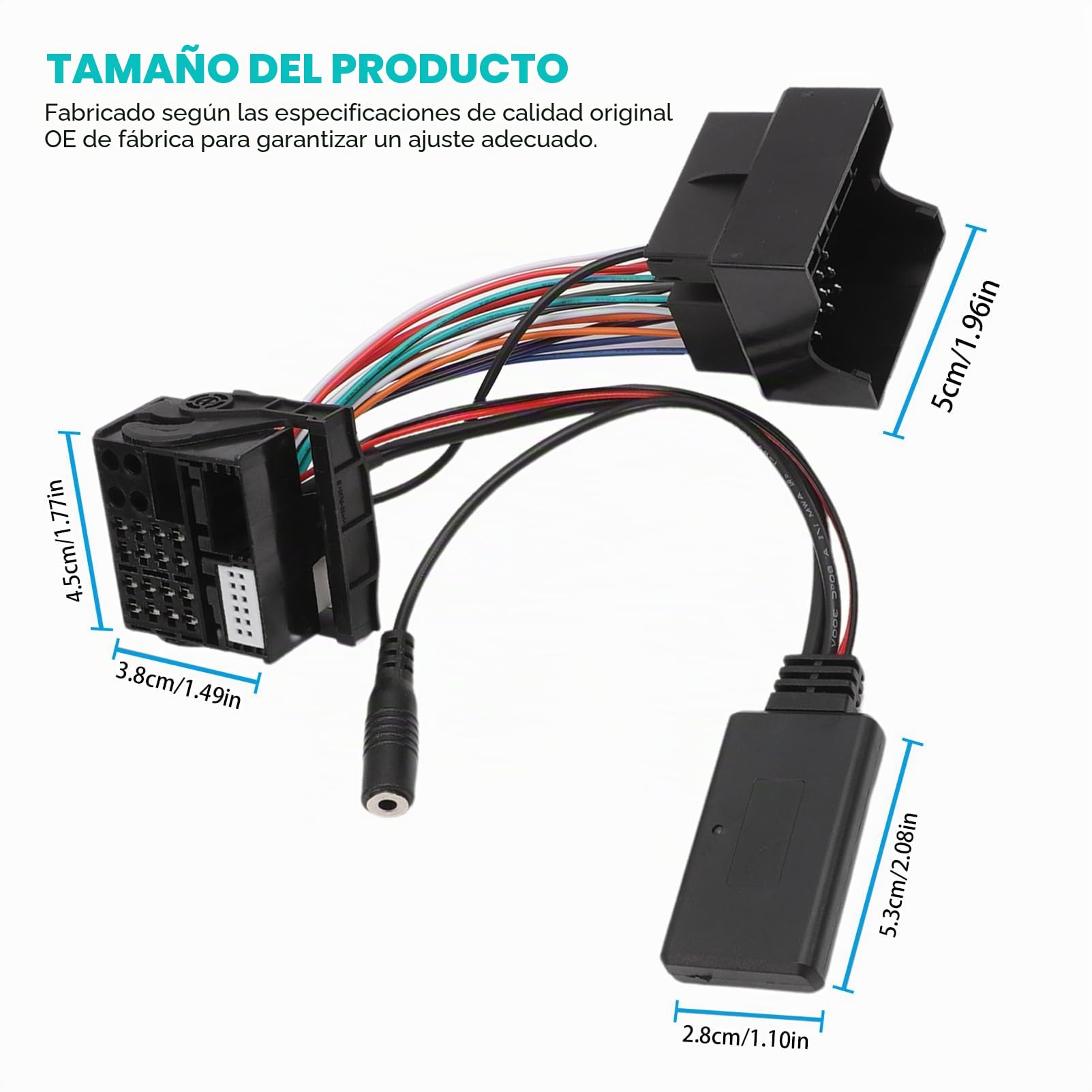 12 pines para radio de coche con adaptador Bluetooth 5.0 estéreo AUX cable para W169 W245 W203 W209 W164