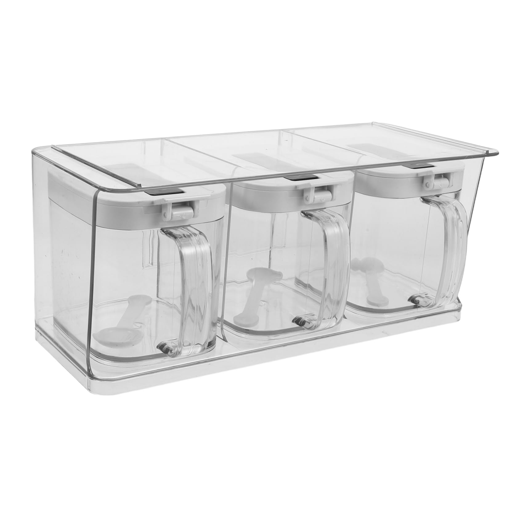 TOPBATHY Boîte à Épices Élégant Transparente avec Couvercle Hermétique en Pet Set Mural pour Rangement de Condiments Cuisine
