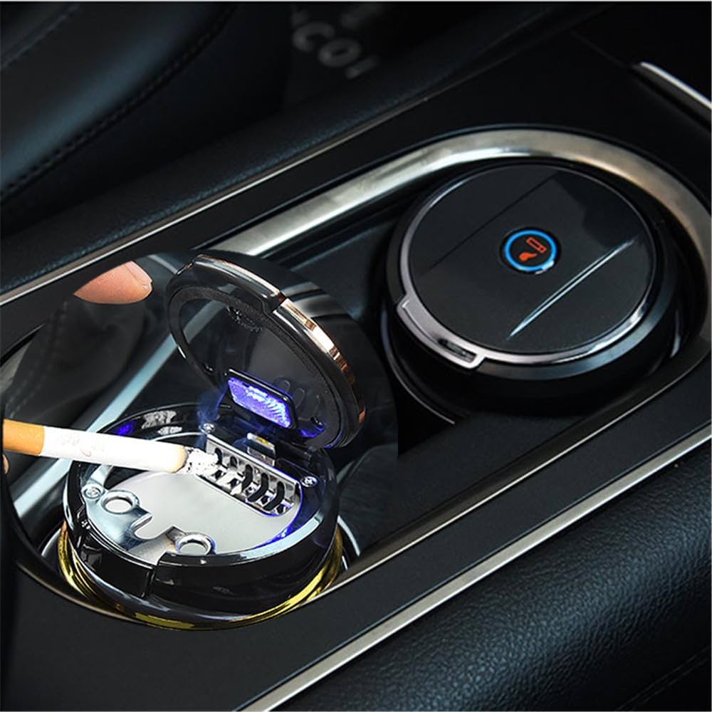 Amazon.co.jp: TOKOSIO 車の灰皿 車用灰皿 車のシガー灰皿 LED