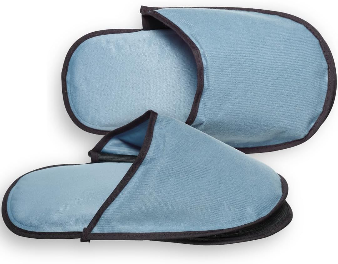 NatraCure Cooling Gel Slippers - May Help Reduce Neuropathy Pain, Nail-loss, Foot Pain, Toe Pain, Numbness, Tingling, Pins-and-Needles, or Burning in Toes as Chemo Treatment Side Effects 4-9 Women/6-8.5 Men Ash Blue