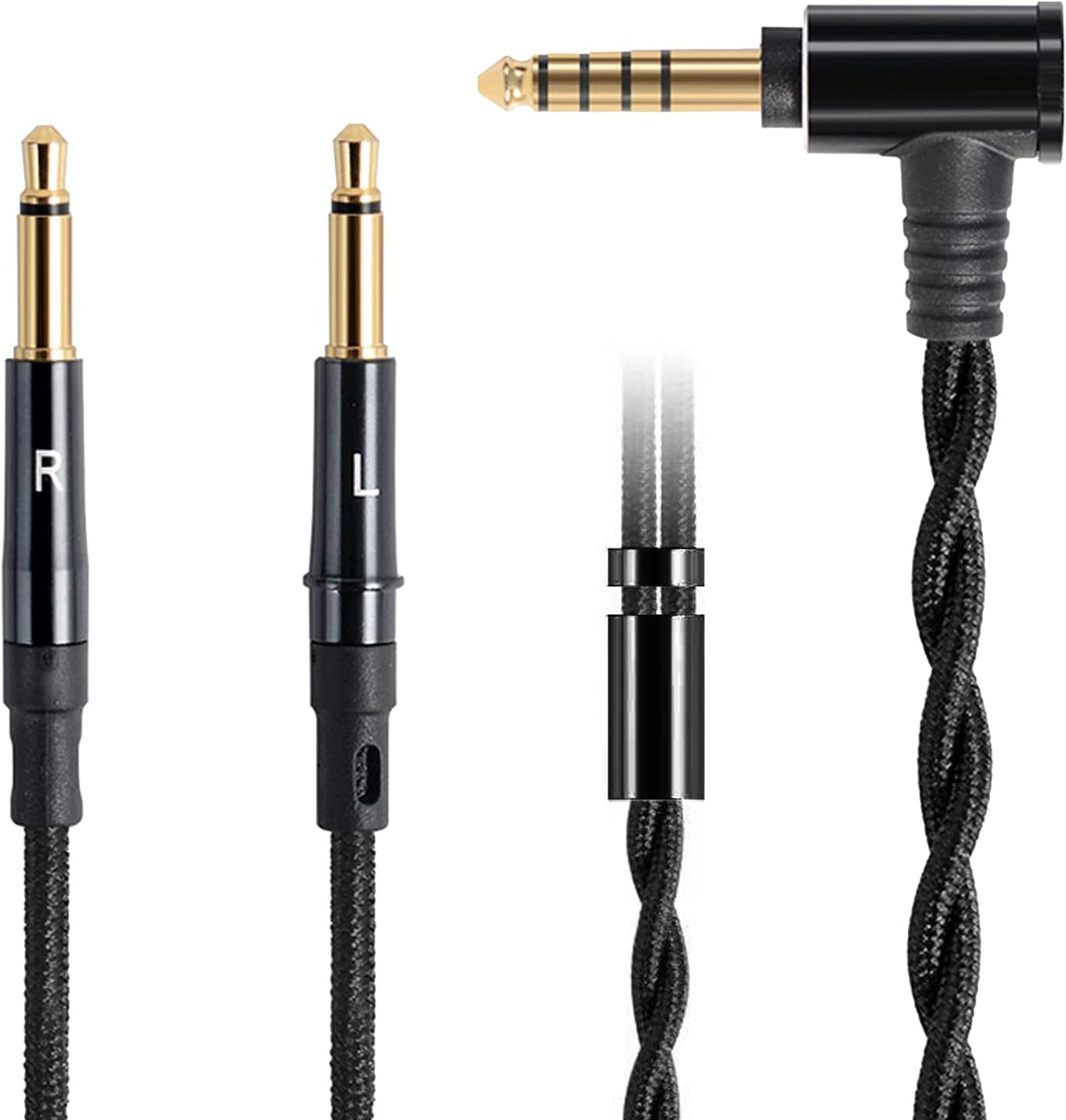 FAAEAL Balanced Cable Replacement for Hifiman Sundara HE4XX,HE400SE,Meze 99 Classics,Denon AH-D7200 Headphones,4.4mm to Dual 3.5mm Works on Sony WM1A,NW-ZX505 Digital Music Players(4.4mm)