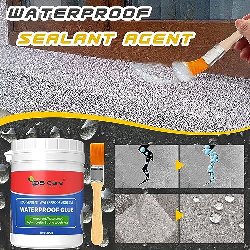 Image of DS CARE Transparent Waterproof Crack Seal Glue with Brush - Roof Leakage Solution (300 gm x 2 Pack)