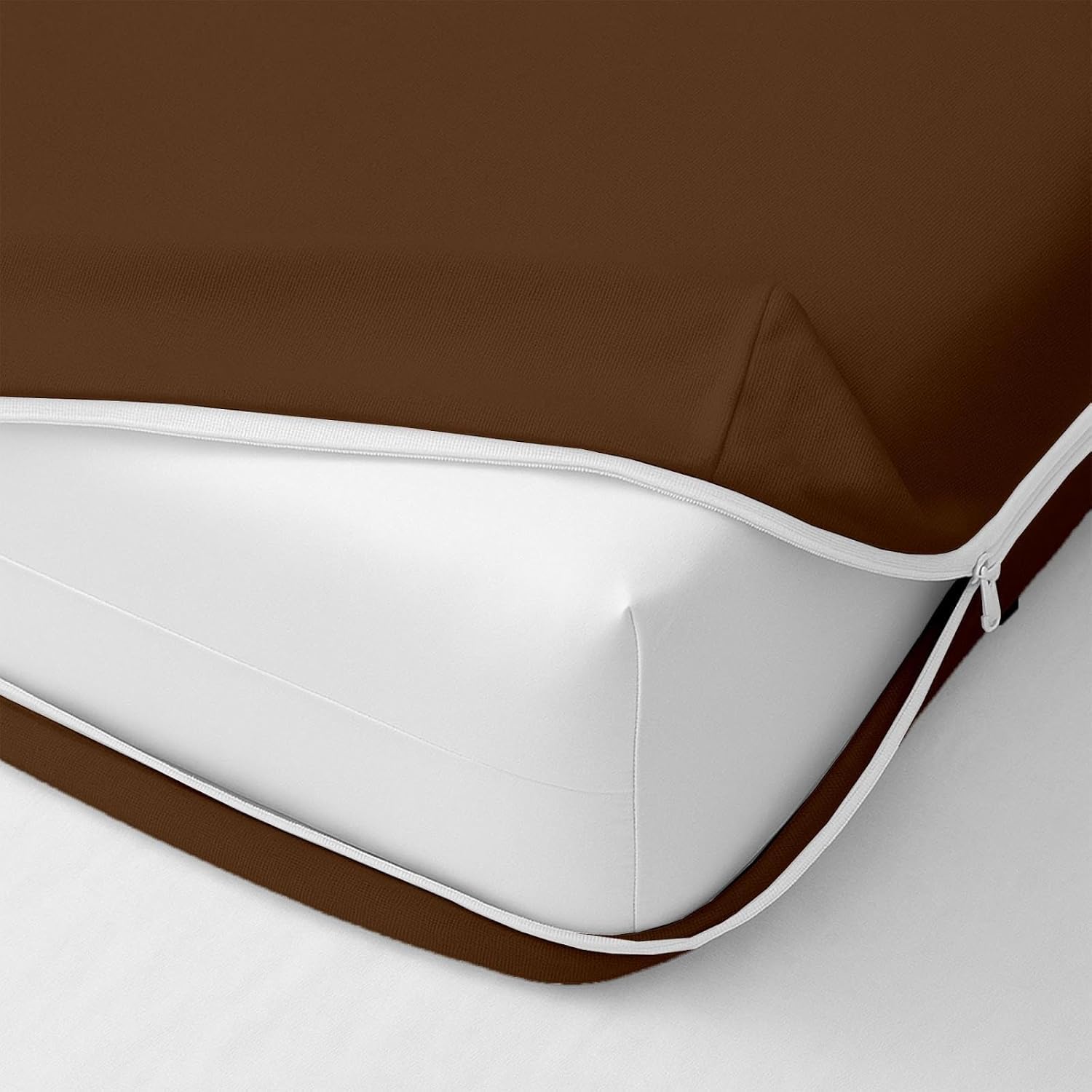 Zipper Mattress Protector Six Sided 72"x70"x8" Waterproof Mattress Cover for King Bed Size with 8 inch Drop Thick (72x70x8 inch,Brown)-picture-23