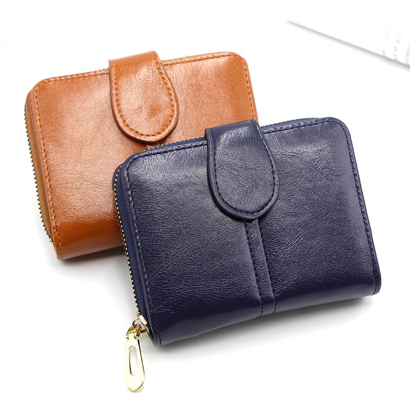 Multi-capacity design Women's short Wallet Wallet Card bag Short zipper(Blue)3