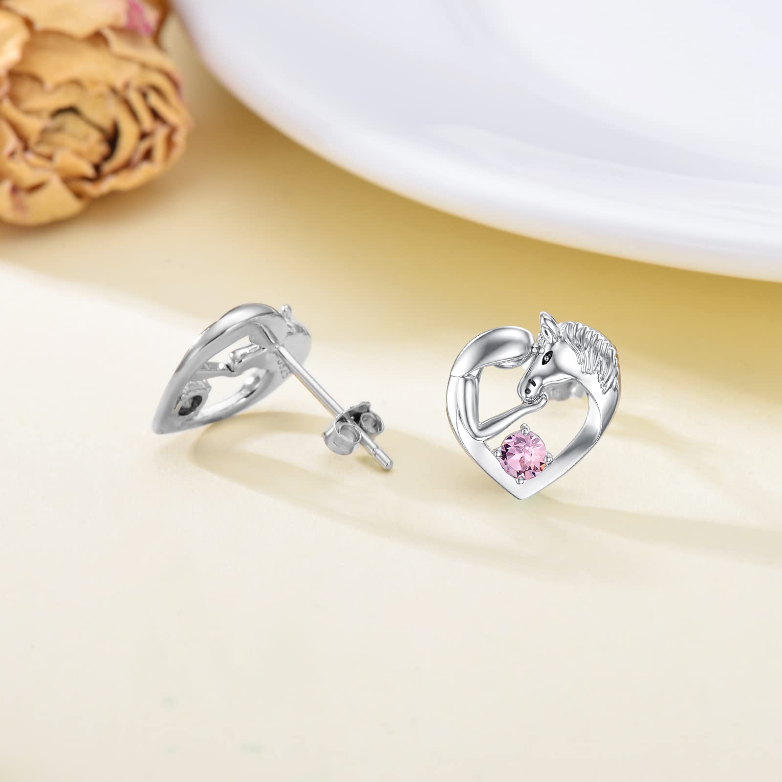 Pferde Ohrringe Sterling Silber 925 Mädchen Kinder Ohrstecker, Pferde Schmuck Geburtstagsgeschenke für Mädchen Frauen Tochter Enkelin