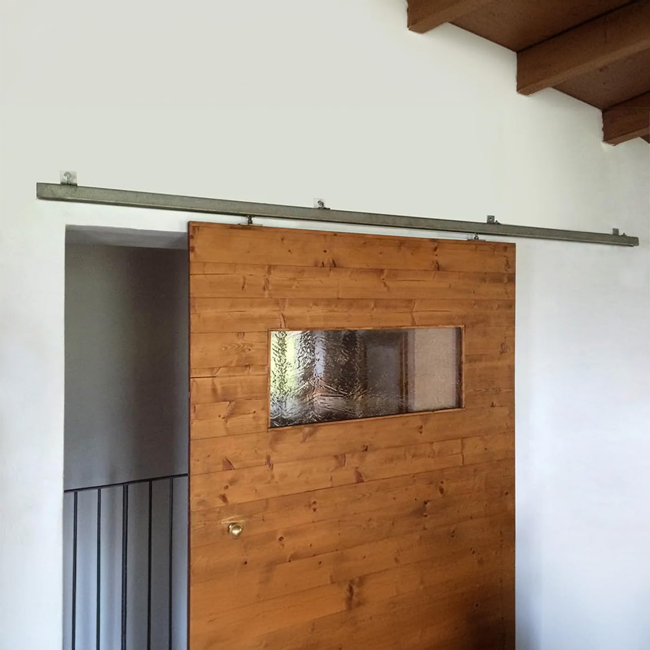 ATTAS Sistema de puerta corredera completo de 300 cm – Rieles con ruedas para puertas correderas y portones – robusto y resistente a la intemperie – Incluye carro corredera