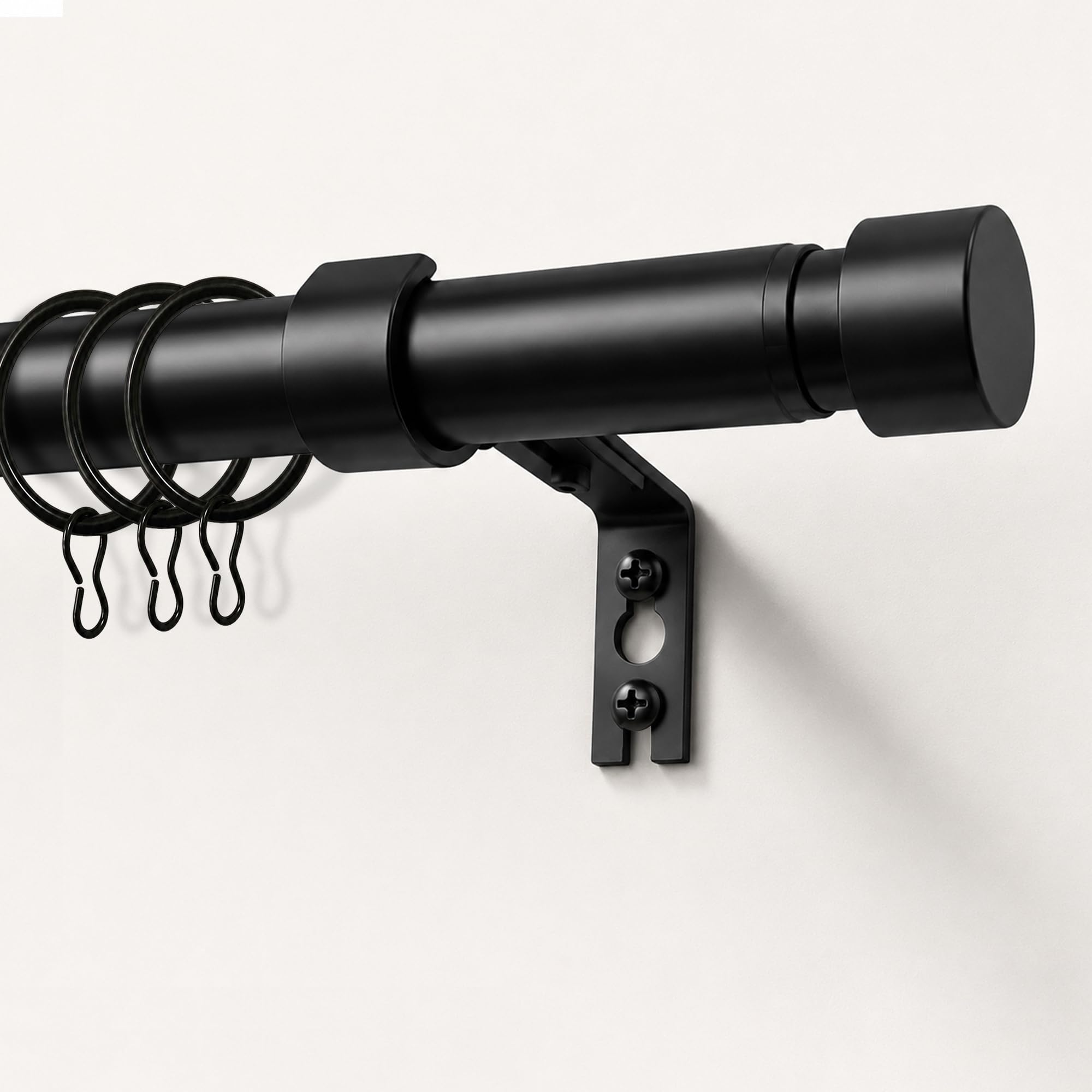 PJExim Curtain Poles 25mm Diamete with 3 Brackets and 8 Hooks (81-305CM)