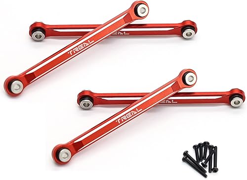 Miniatura 4 de TREAL FCX24 Juego de eslabones inferiores (4 piezas) Aluminio 7075 Chasis inferior 4-Enlaces para FMS FCX24 124 (negro)