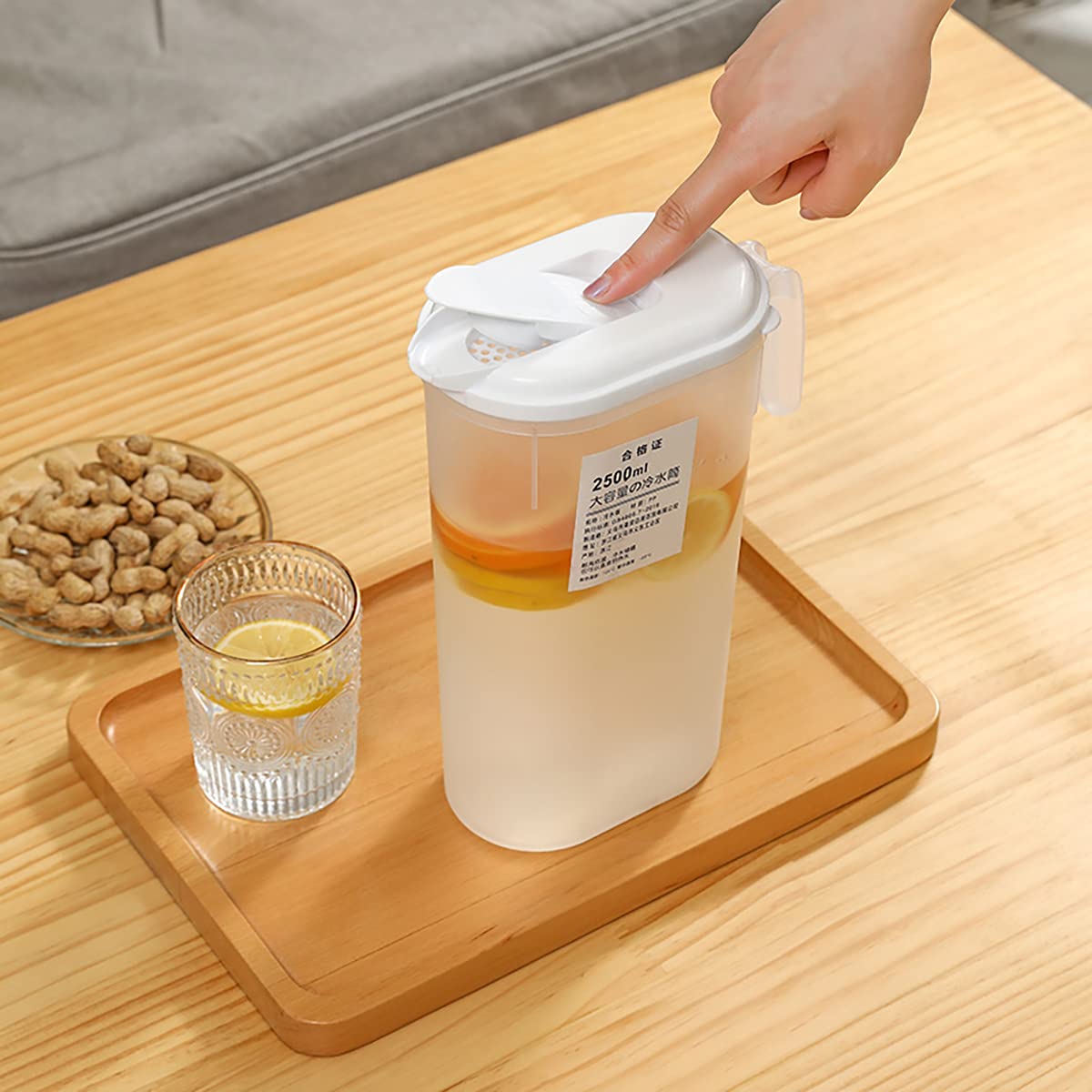 Verve Jelly Plastic Water Pitcher 2.5L Plastic Fridge Door Water Jug Reusable Beverage Kattle Pot Container with Lid and Pouring Spout Ideal for Juices Smoothies - Image 4