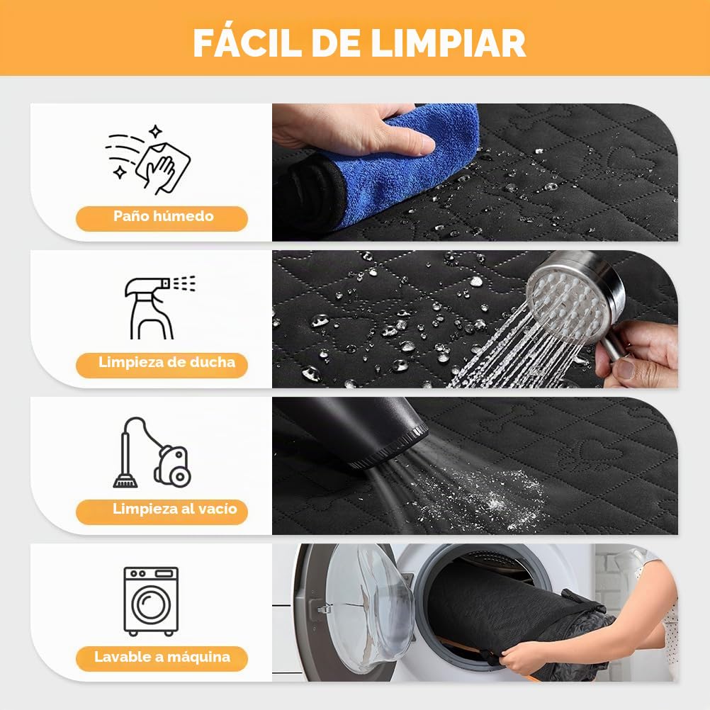 KYG Funda Coche Perro con Funda Extraíble Adicional Cubre Asientos Coche Perro Impermeable y Resistente Protector Asiento Trasero con Ventana de Malla, Fácil de Limpiar, Resistente a Los Arañazos