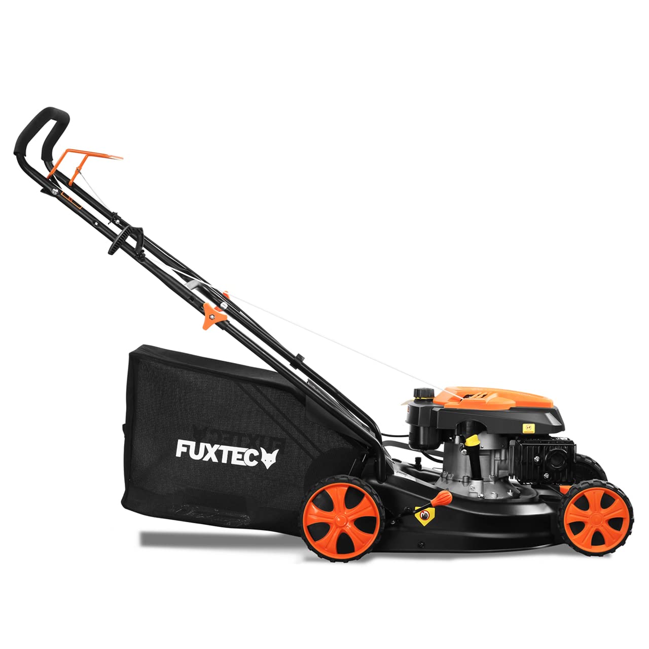 FUXTEC 3in1 Benzin Rasenmäher FX-RM4646ECO • 3,5PS 2,6kW 4-Takt Motor 146ccm • 46cm Schnittbreite 7 Stufen 25–75mm • 50L Fangkorb • Mulchfunktion & Heckauswurf • Leichtgewicht 27kg