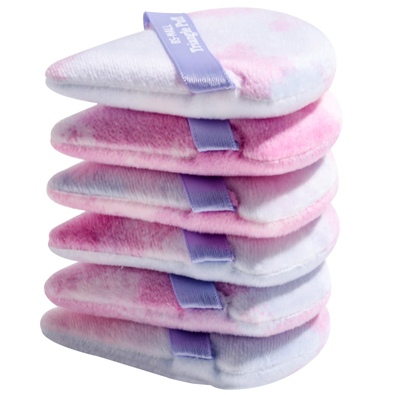 BS-MALL Triangle Powder Puffs Makeup Puff Cotton Powder Face Washable Body Powder Puff for Loose Powder Body Cosmetic Pack of 6