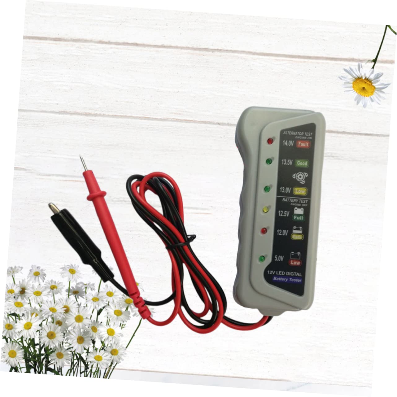 SOLUSTRE Smart Design Car Battery Tester Led Indicator for Battery Charging Status 12v Digital Checker