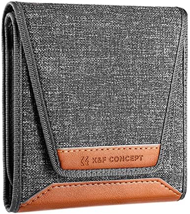 K&F Concept Lens Filter Pouch, Lens Filter Case 3 Pocket Professional Photography Filter Holder Belt Bag Pouch Water-Resistant and Dustproof for Filter Up to 82mm