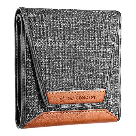K&F Concept Optics Lens Filter Case, Holds 3 Filters Up to 82mm, Water & Dust Resistant Durable Protective Case, Folding Carry Pouch for Round or Square Filters for Canon Nikon Sony Camera Filters Cover