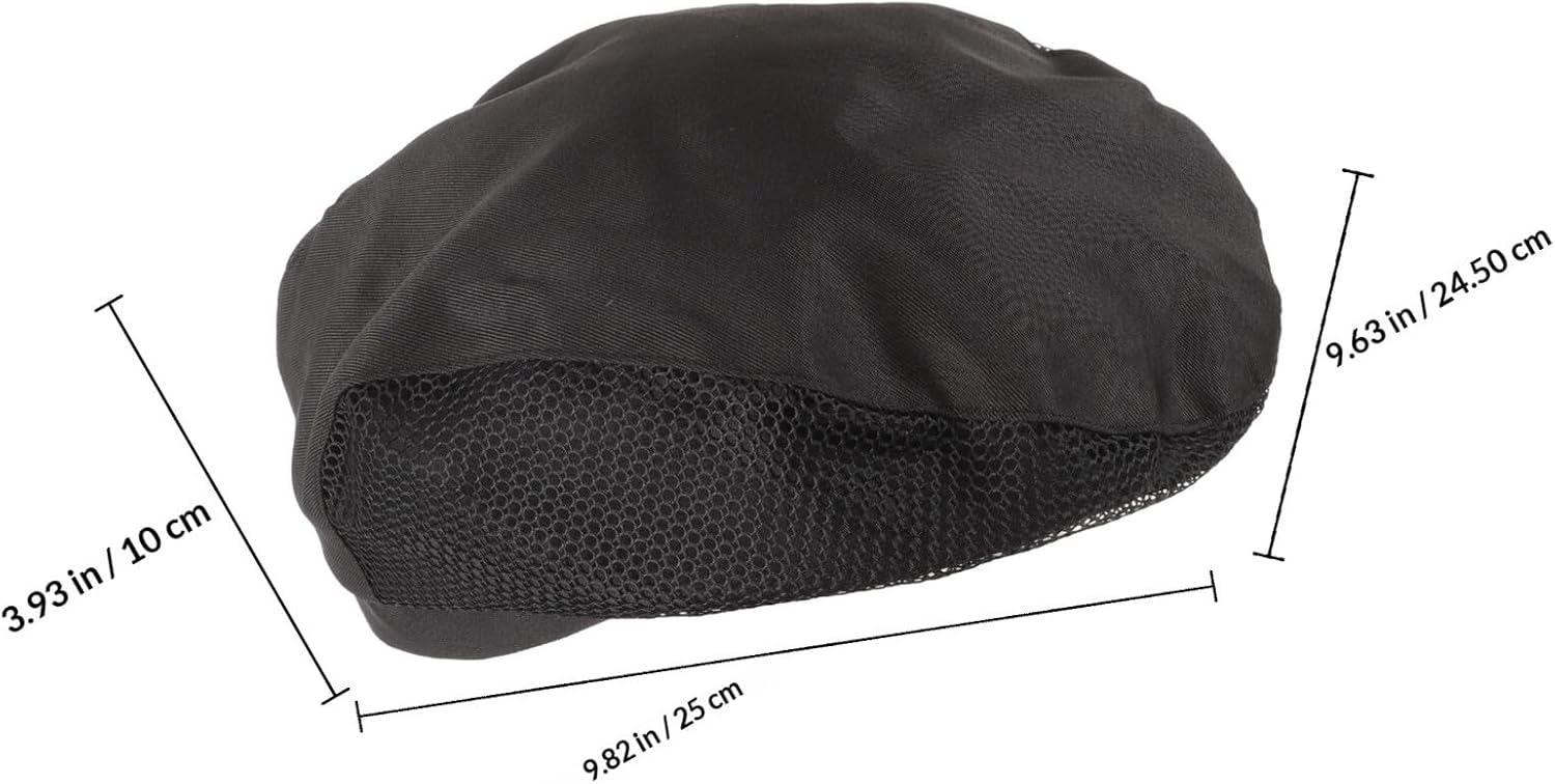 2pcs Unisex Chef Hats with Breathable Black Mesh, Reusable Washable Kitchen Worker Caps for Men and Women, Food Service Hair Net Cooking Caps for Restaurant and Bakery Use