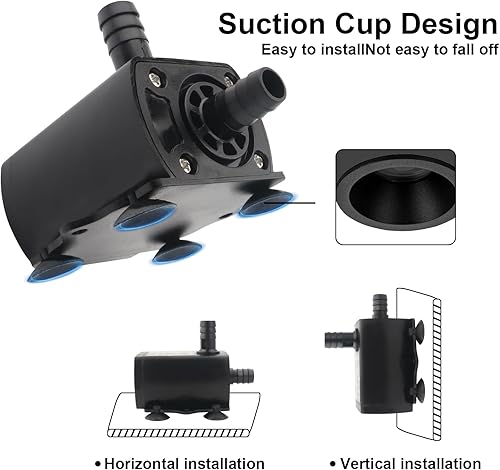 Miniatura 3 de Bomba de agua sumergible con cable USB de 4.9 pies, bomba de agua ultra silenciosa para acuario con elevación de 9.8 pies de altura para tina de
