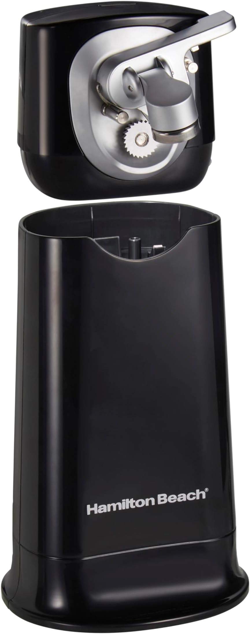 2-in-1 Electric Automatic Can Opener for Kitchen with Hands-Free Removable Walking Head, Cordless & Rechargeable, Easy-Clean Detachable Blade and Cutting Lever, Black (76611F)