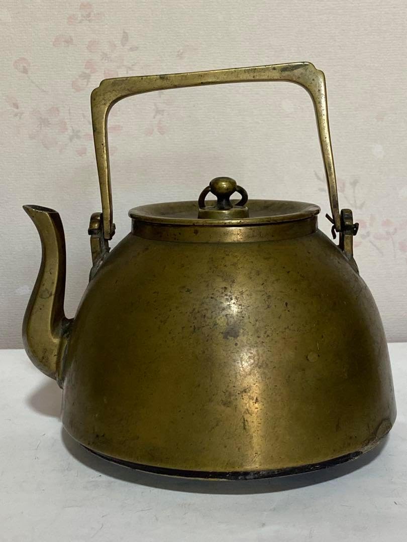 ♦中国清時代 真鍮製 薬鑵 薬缶 酒缶 茶器やかん 銅器銅製 珍物 古美術骨董品 ♢中国清時代 真鍮製 薬鑵 薬缶 酒缶 茶器やかん 銅器銅製 珍物