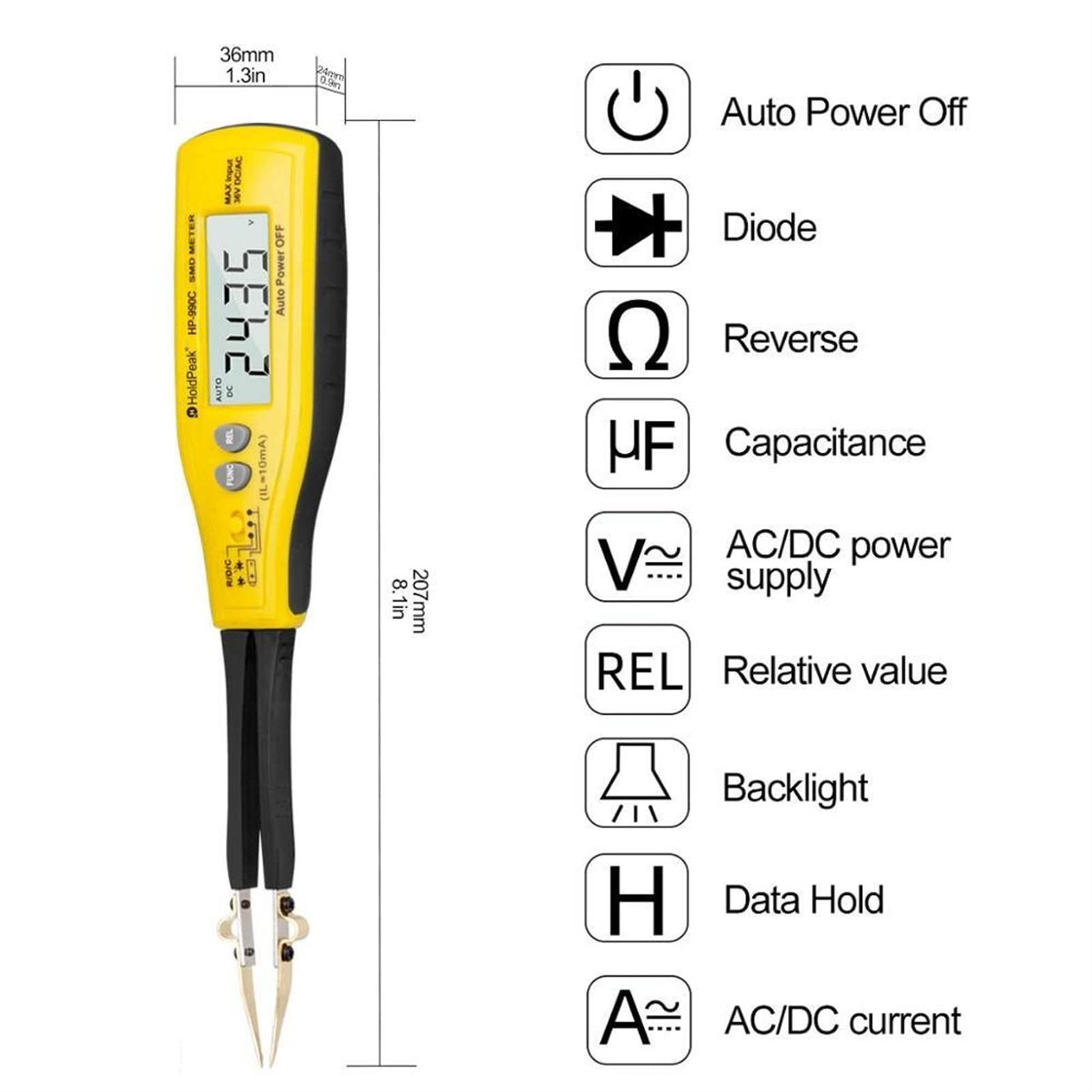 Tester per batteria auto Digitale SMD. Test del misuratore del misuratore di resistenza del misuratore del misuratore del tester con il testicolo della batteria di potenza della scatola di trasporto,